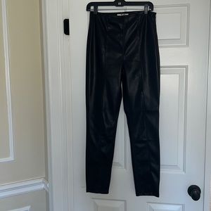 Free People We The Free Black Spitfire Faux Leather Pants, Size 28